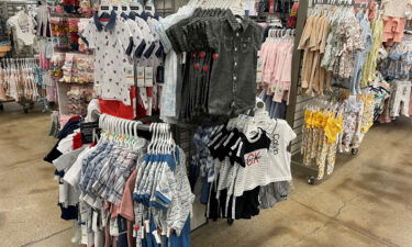 Apparel seen on shelves at a buybuy Baby store in Libertyview Industrial Plaza