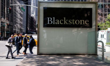 Pictured here is Blackstone headquarters in New York on April 20. Blackstone Inc.'s first-quarter profit fell as dealmaking at the world's largest alternative-asset manager slowed in a tumultuous stretch when rising interest rates roiled the markets and banking system.