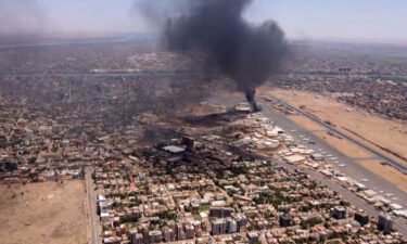 The US is deploying 'additional capabilities' near Sudan to assist with a potential embassy evacuation. This image shows an aerial view of black smoke rising above the Khartoum International Airport amid ongoing battles between the forces of two rival generals.