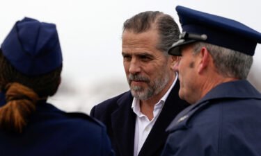 Hunter Biden arrives at at Hancock Field Air National Guard Base after disembarking from Air Force One in Syracuse