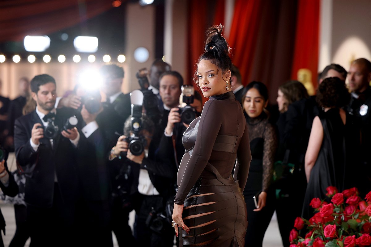 <i>Mike Coppola/Getty Images</i><br/>Rihanna attends the 95th Annual Academy Awards on March 12