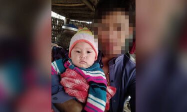 The one-year-old girl (left) was another victim of the military airtsike in Sagaing
