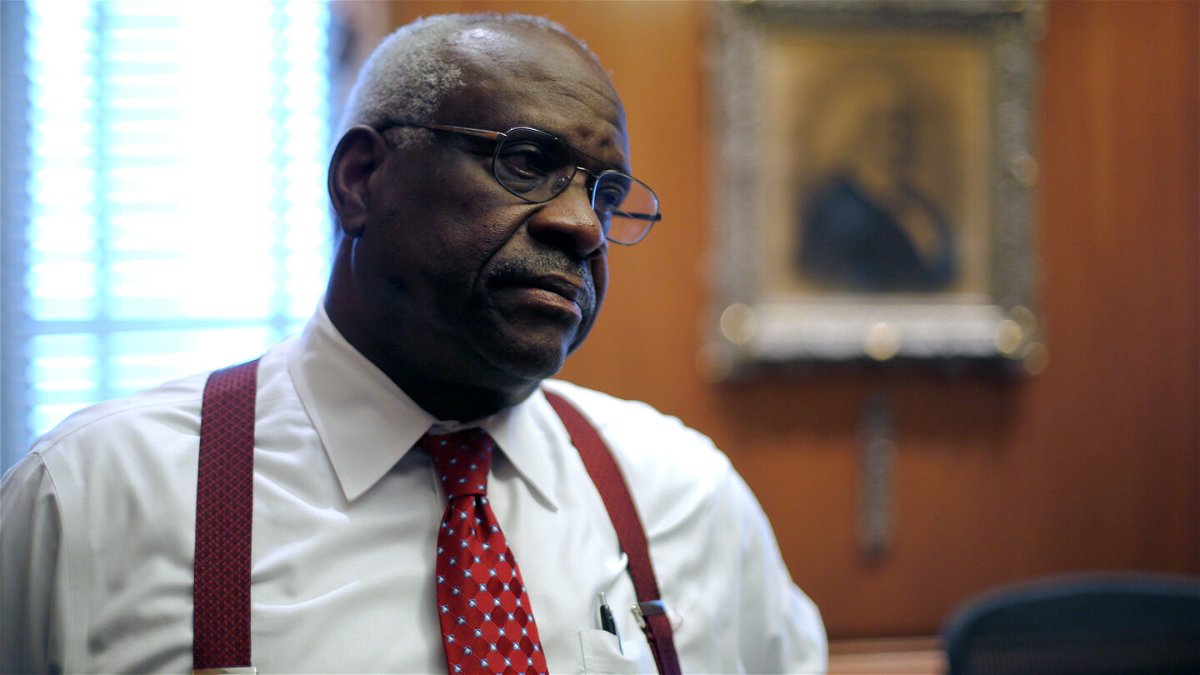 <i>Jonathan Ernst/Reuters/File</i><br/>Associate Justice Clarence Thomas is seen in his chambers at the US Supreme Court building in Washington