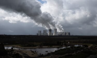 Steam rises from the cooling towers of the Boxberg coal-fired power plant in Lusatia near the Polish border.