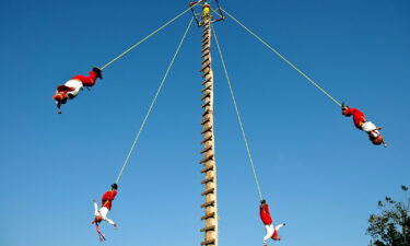 The "Papantla Flying Men" perform in Papantla