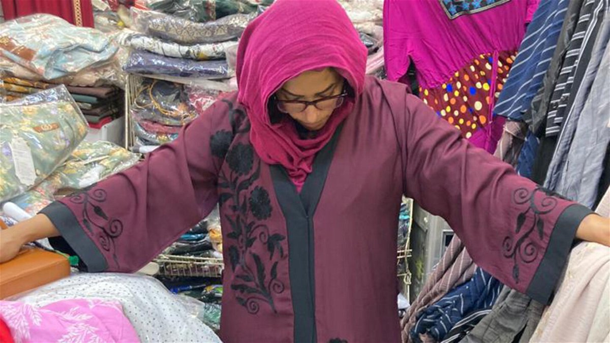 <i>Courtesy Iman Abugarga Kantbai</i><br/>Iman is out shopping for a Ibaya on Friday 14th in preparation for Umra (pilgrimage to Mecca).