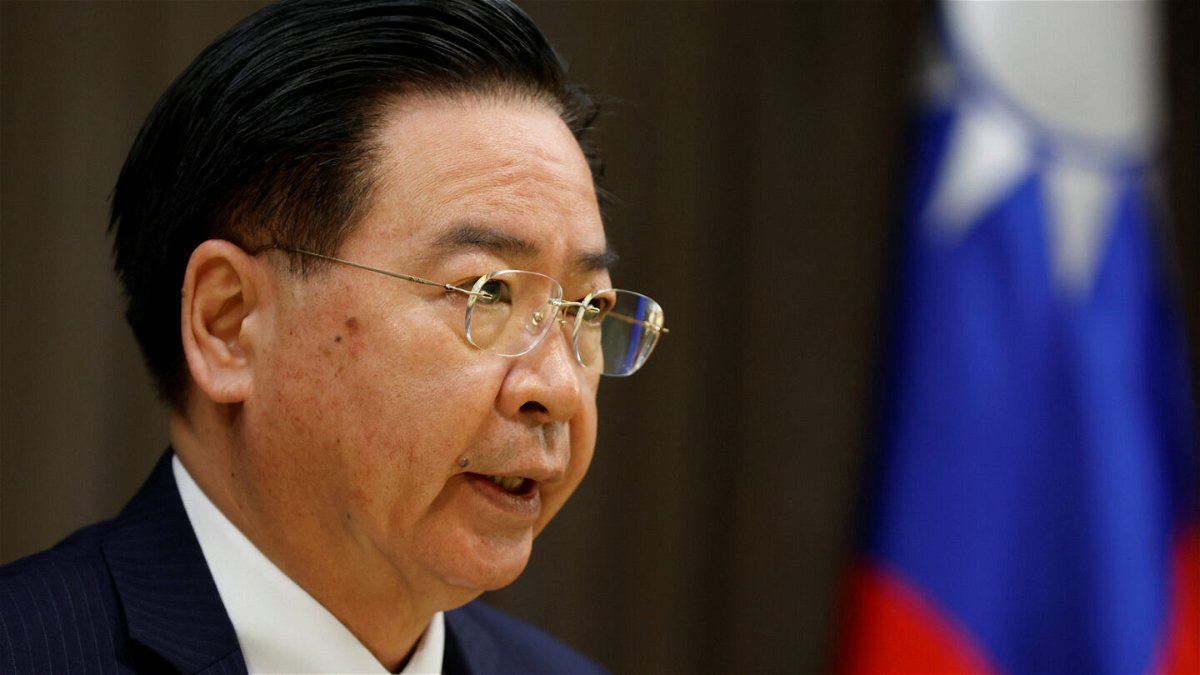 <i>Carlos Garcie Rawlins/Reuters</i><br/>Taiwan's Foreign Minister Joseph Wu speaks during a news conference in Taipei