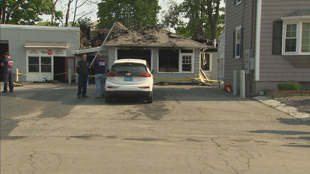 <i>WBZ</i><br/>Damage was contained to the building and the fire didn't spread to two nearby homes.