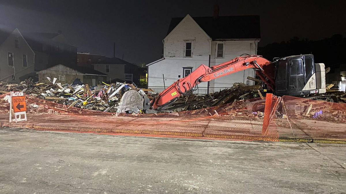 <i>KDKA</i><br/>A Pitcairn daycare building that collapsed on Sunday morning has been torn down. Investigators are still working to determine what caused part of the Dreamers and Achievers Day Care Center building to come crashing down on Sunday morning.