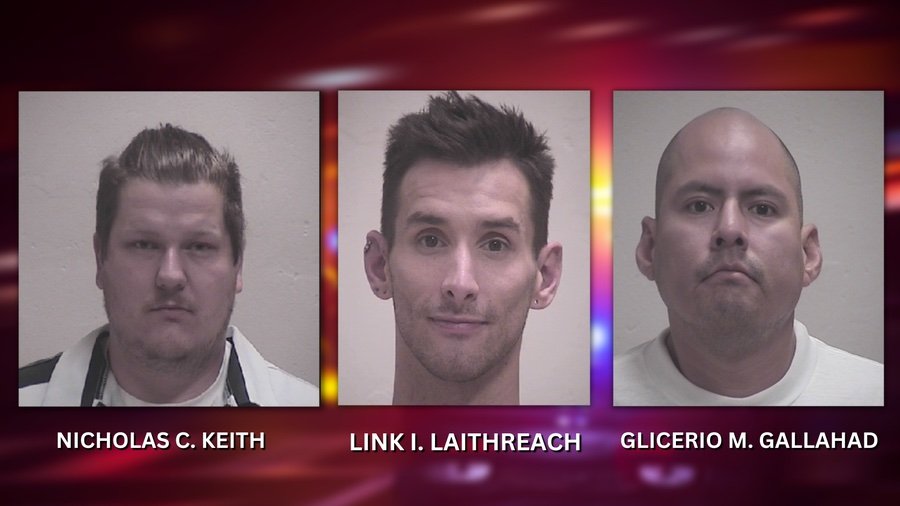 <i>Clay County Sheriff's Office/KMBC</i><br/>The Clay County Sheriff's Office says three men have been taken into custody for allegedly trying to have sex with children in the Kansas City area during the NFL draft. (L-R) Nicholas Keith