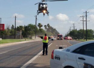 The Brownsville Fire Department shared a photo on Facebook of first responders arriving to the scene of a major accident that left at least seven dead on Sunday.