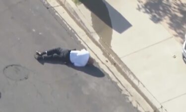 An LAPD volunteer who was swarmed by hundreds of bees in an Encino neighborhood was hospitalized Monday afternoon with dozens of stings. At least one other person was also hospitalized after being swarmed.