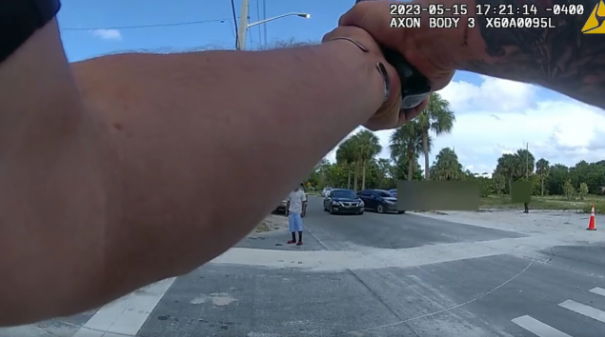 <i>Stuart Police Department</i><br/>Body camera video shows a Stuart police officer approaches Carrell Gallon on May 15