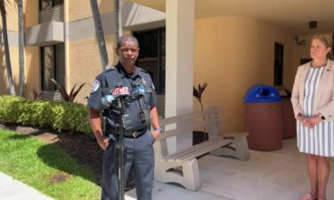 West Palm Beach Police Chief Frank Adderley speaks about the hoax call of a campus shooter at Palm Beach Atlantic University during a May news conference in downtown West Palm Beach