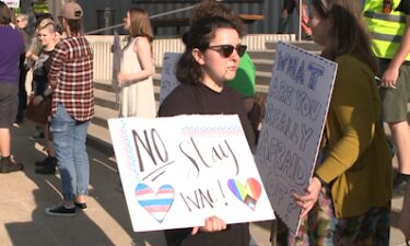 Several dozen protestors gathered in Fayetteville Saturday