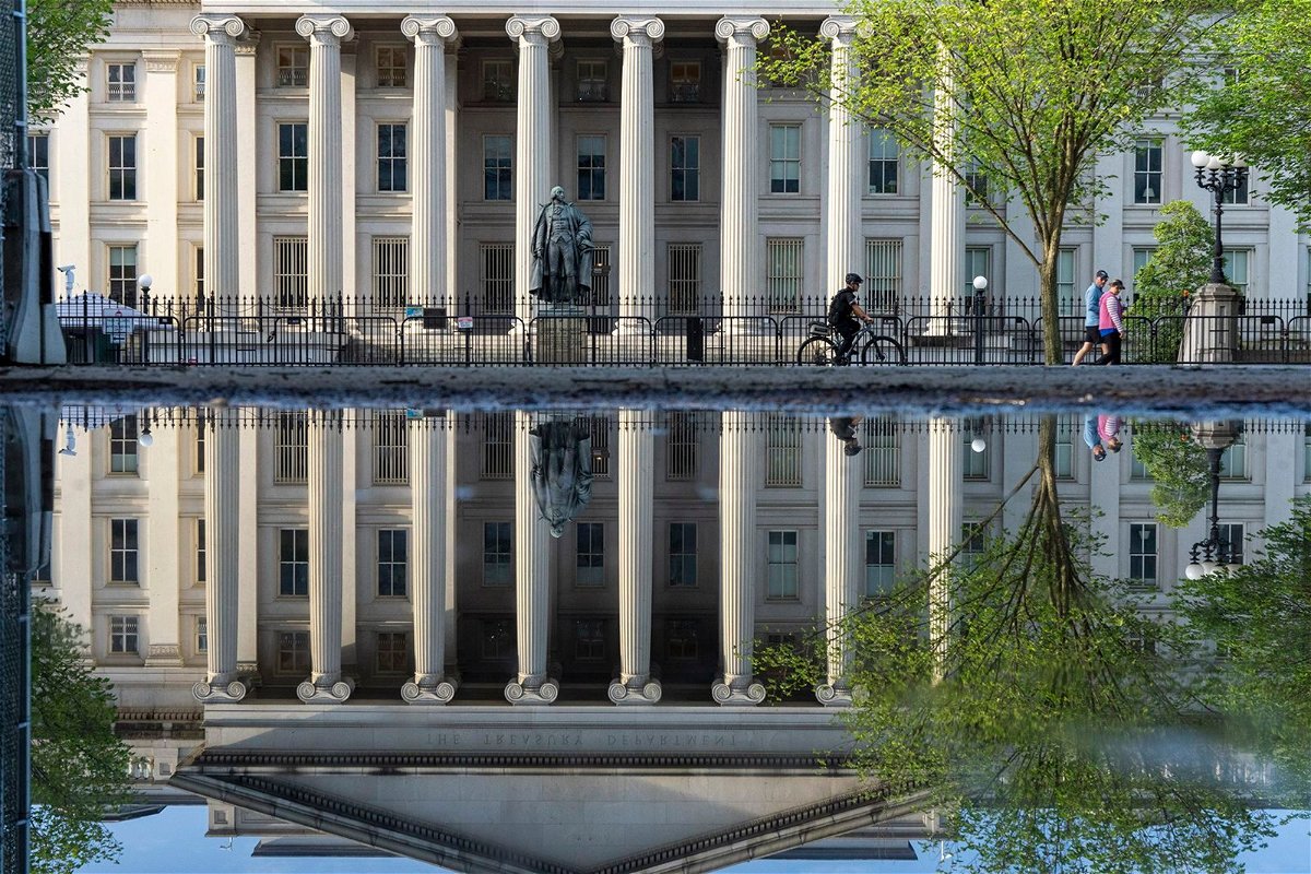 <i>Ken Cedeno/Sipa USA/AP</i><br/>The U.S Treasury building is seen on May 14 in Washington