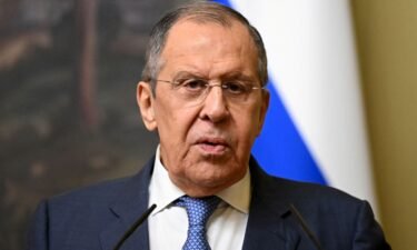 Russian Foreign Minister Sergey Lavrov attends a joint press conference with his Belarusian counterpart Sergei Aleinik following their talks in Moscow