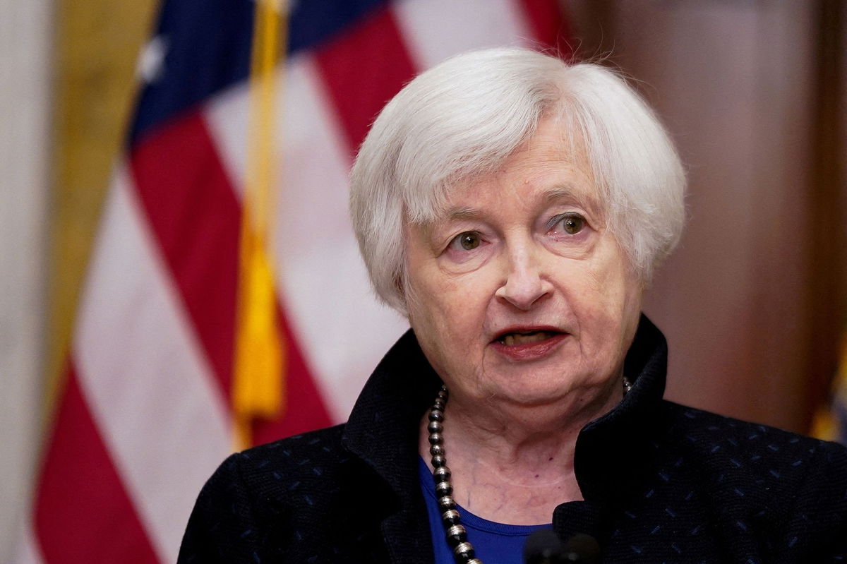 <i>Elizabeth Frantz/Reuters/File</i><br/>U.S. Treasury Secretary Janet Yellen speaks during a news conference at the Treasury Department in Washington