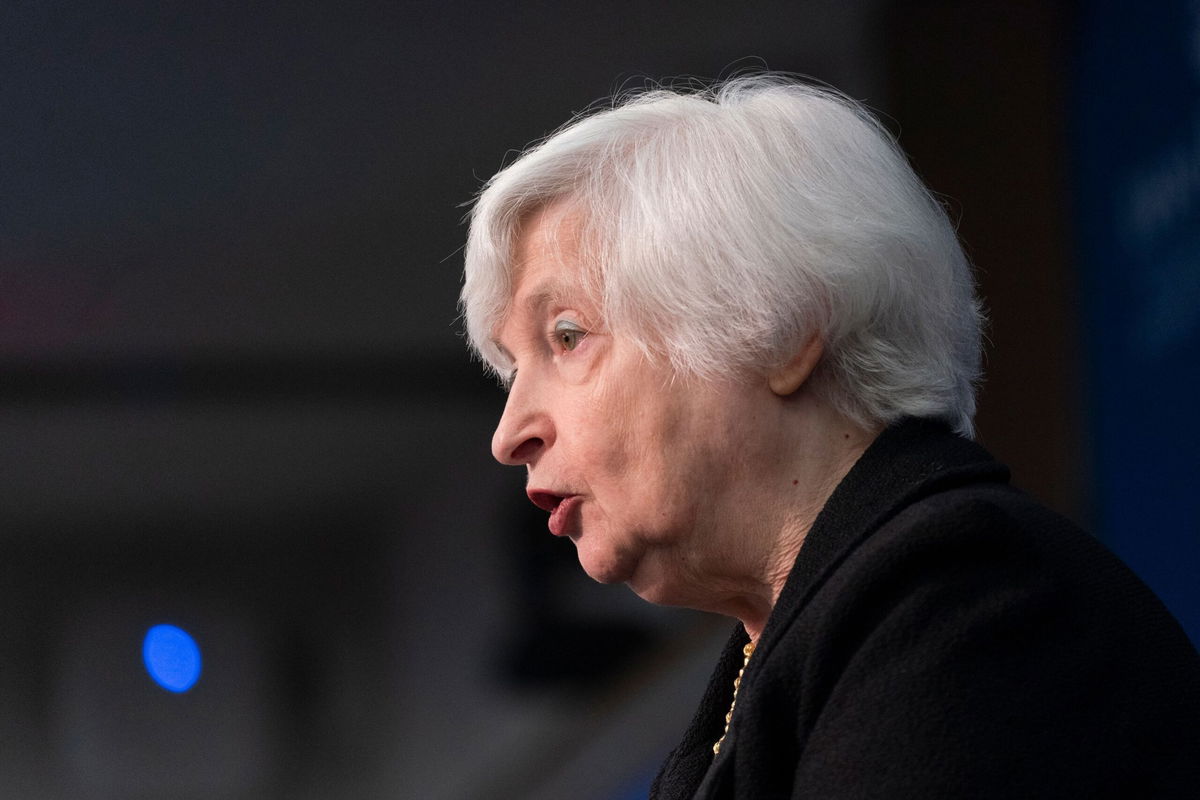 <i>Manuel Balce Ceneta/AP/FILE</i><br/>Treasury Secretary Janet Yellen speaks on the U.S.-China economic relationship at Johns Hopkins University School of Advanced International Studies on April 20 in Washington.