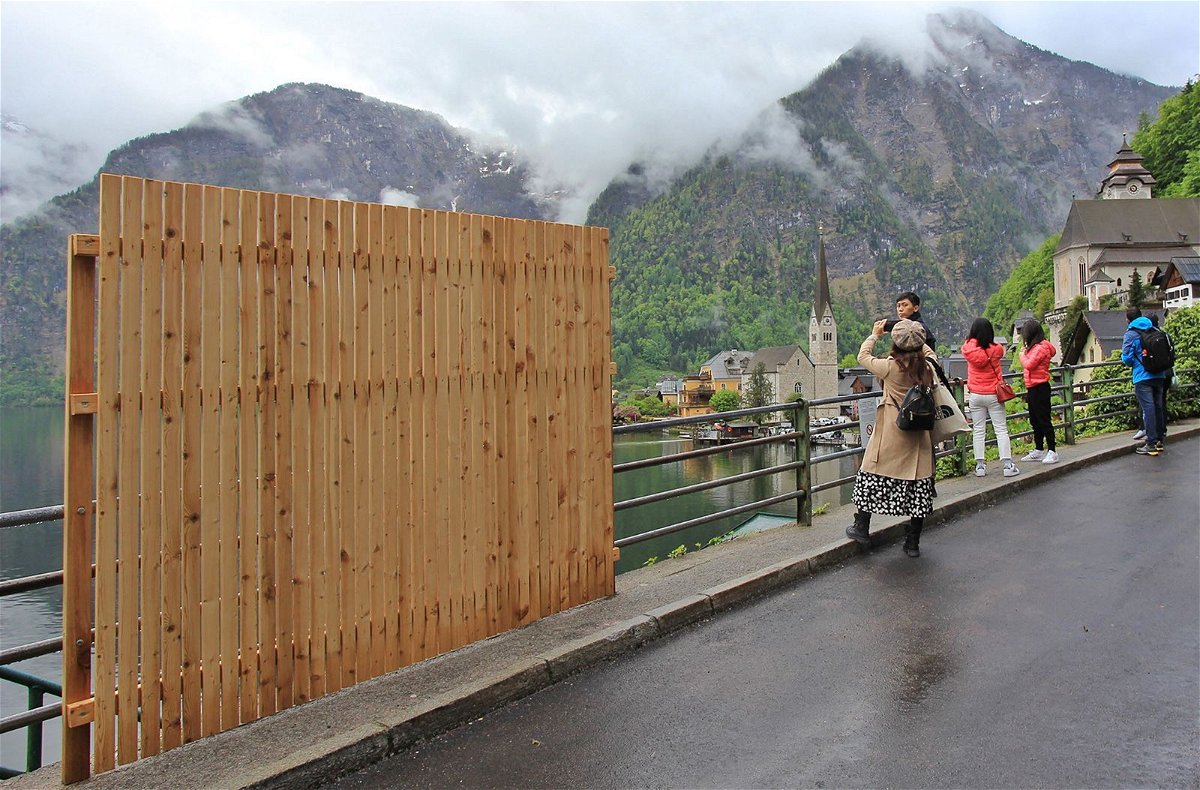 <i>Reinhard Hörmandinger/AFP/Getty Images</i><br/>A wooden fence was temporarily put up in the Austrian village of Hallstatt to deter would-be selfie takers.