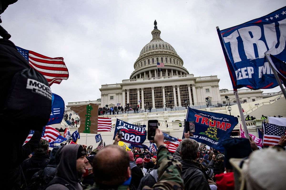 <i>Samuel Corum/Getty Images</i><br/>Pro-Trump supporters storm the U.S. Capitol on January 6