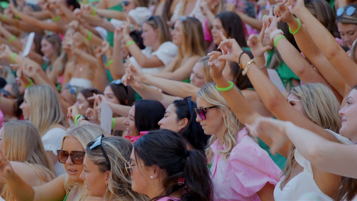 <i>Bama Rush/Courtesy of Max</i><br/>Young women during sorority recruitment at the University of Alabama. The new Max documentary “Bama Rush” dives into the pros and cons of Greek life recruitment at the University of Alabama.