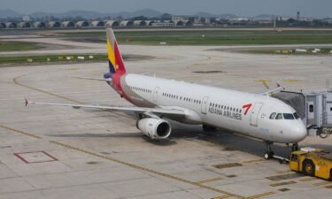 An Asiana Airlines Airbus A321-200 is seen in Hanoi