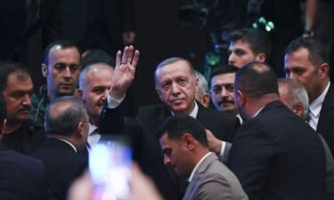 Erdogan arrives for a meeting in Istanbul