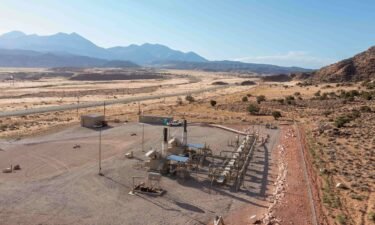 A small compressor station for a liquified natural gas pipeline near Moab