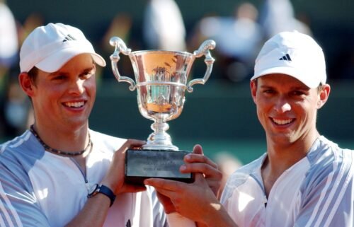 Bob (left) and Mike Bryan won their first grand slam title together at the 2003 French Open.