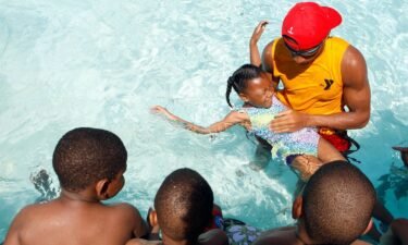 Children get a swimming lesson at a YMCA in Memphis