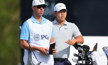 Tom Kim had an interesting first round of the 2023 PGA Championship at Oak Hill Country Club.