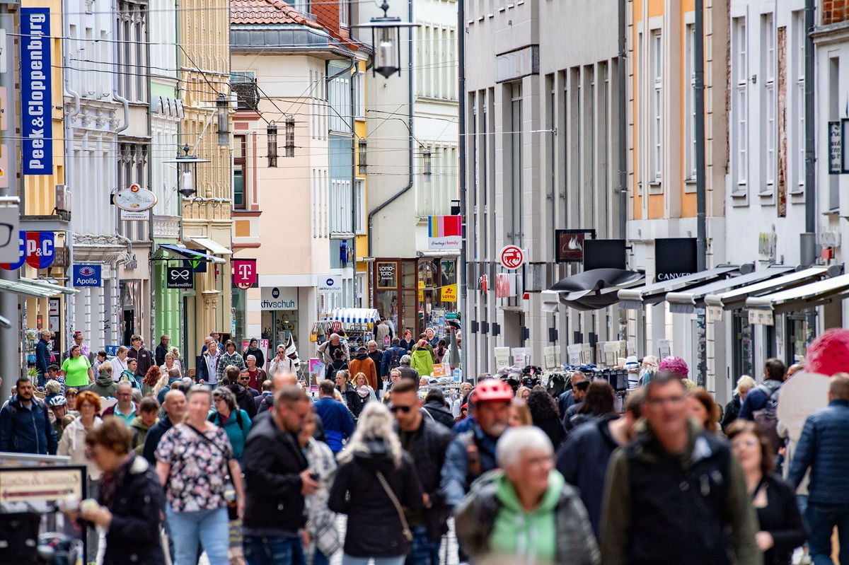 <i>Stefan Sauer/picture alliance/Getty Images</i><br/>Germany has slipped into recession. Pictured is a shopping street in the German city of Stralsund.