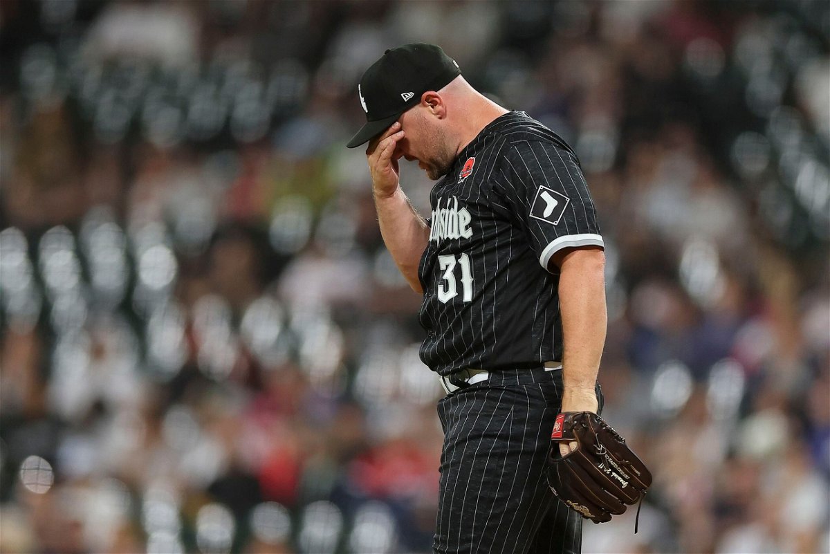 <i>Michael Reaves/Getty Images</i><br/>Liam Hendriks was emotional as he returned to the mound for the Chicago White Sox on Monday.