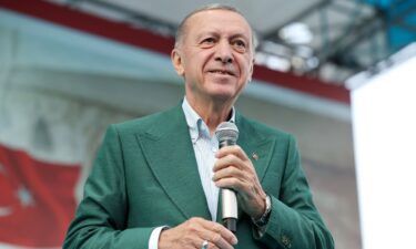 Turkish President Recep Tayyip Erdogan speaks during a public gathering at Republic Square in Sivas