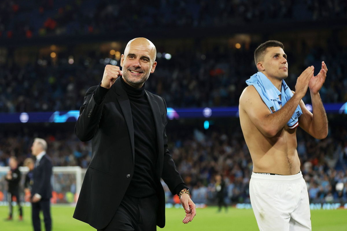 <i>Jan Kruger/UEFA/Getty Images/FILE</i><br/>Pep Guardiola has led City to its fifth Premier League title in six years.