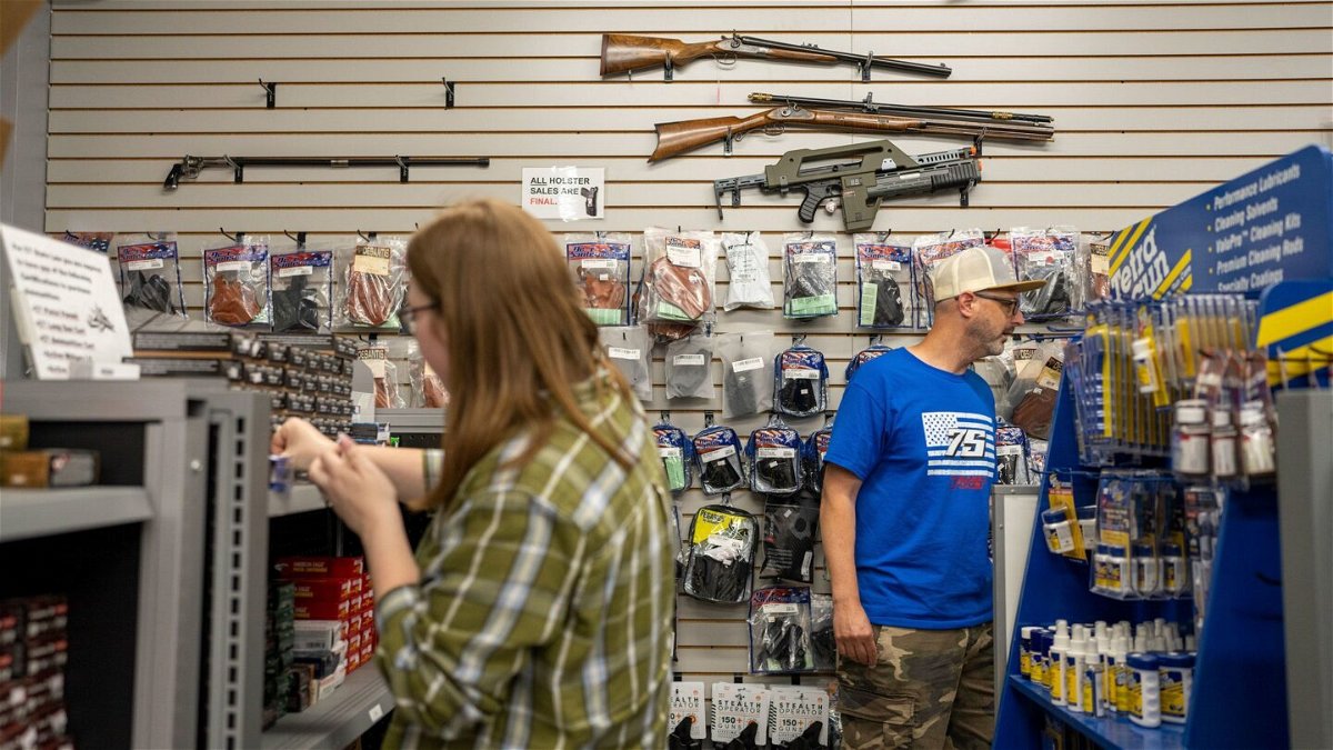 <i>Christopher Capozziello/The New York Times/Redux</i><br/>Customers inside a Tobacco Valley Gun store in East Windsor