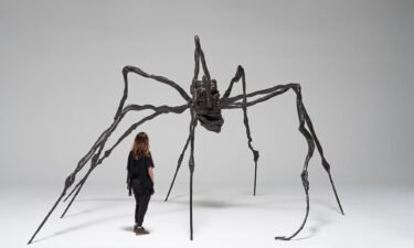 A 10-foot-high bronze spider ha sold for $32.8 million including fees at a sale in New York on Thursday evening.