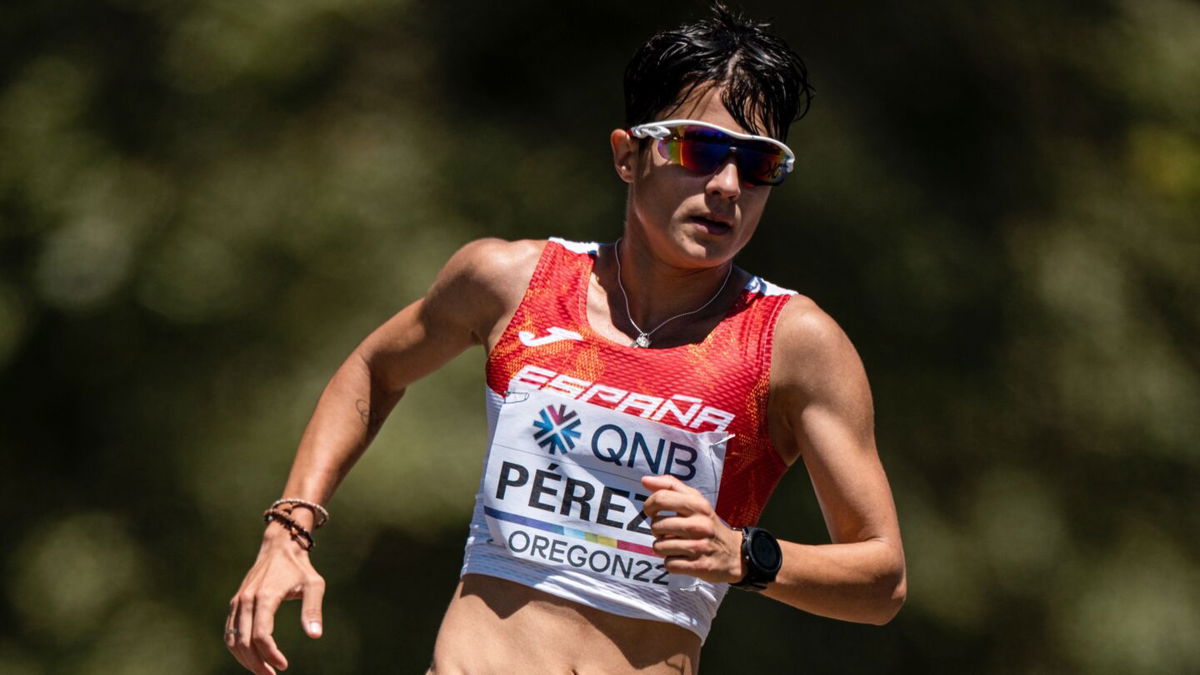 <i>SergioMateo/Europa Press Sports/Getty Images</i><br/>Maria Perez is pictured here competing at the World Athletics Championships in 2022.