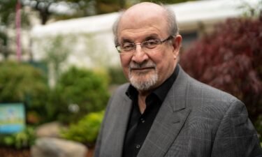 Renowned author Salman Rushdie is seen at the Cheltenham Literature Festival in October 2019