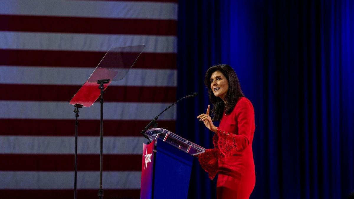 <i>Haiyun Jiang/The New York Times/Redux/File</i><br/>Republican presidential candidate Nikki Haley