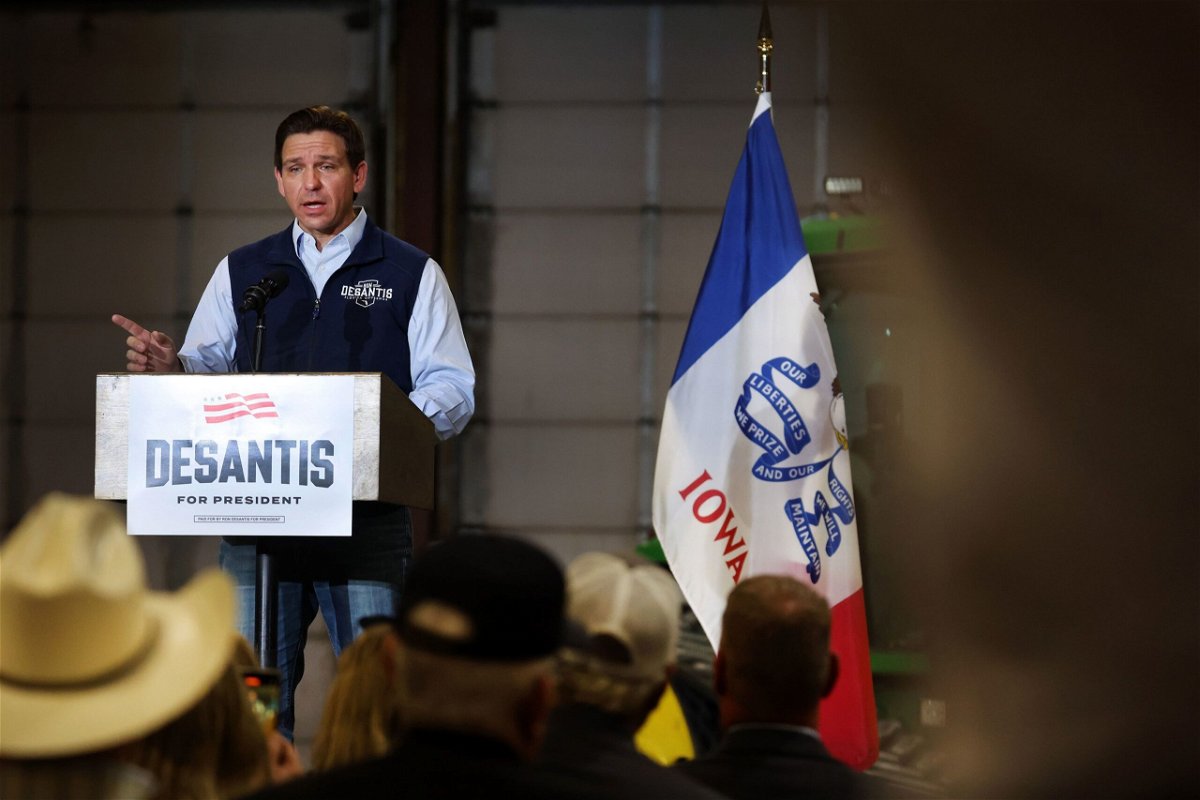 <i>Scott Olson/Getty Images</i><br/>Florida Gov. Ron DeSantis at a campaign rally on May 31