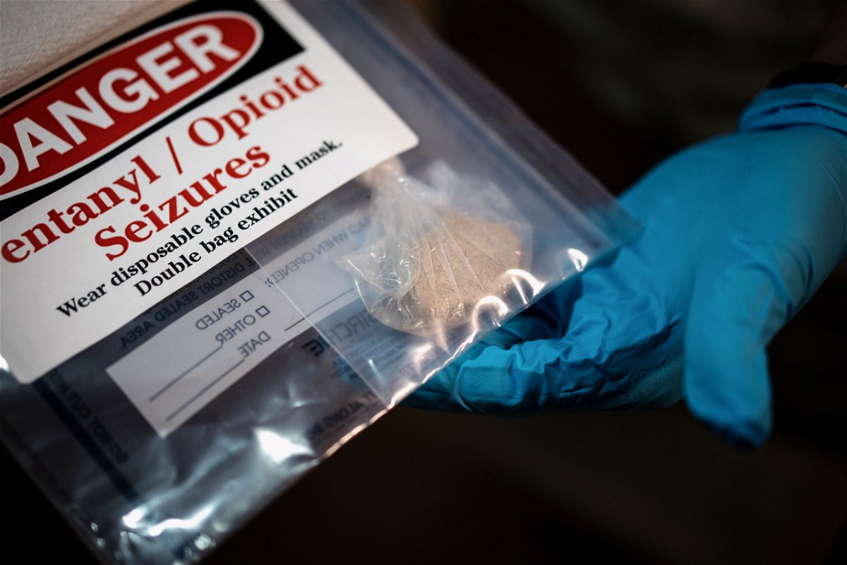 <i>Thomas Simonetti/Bloomberg/Getty Images</i><br/>This image shows an evidence bag containing seized heroin at the Volusia County Sheriff's Office Evidence Facility in Daytona Beach