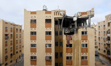 A damaged building