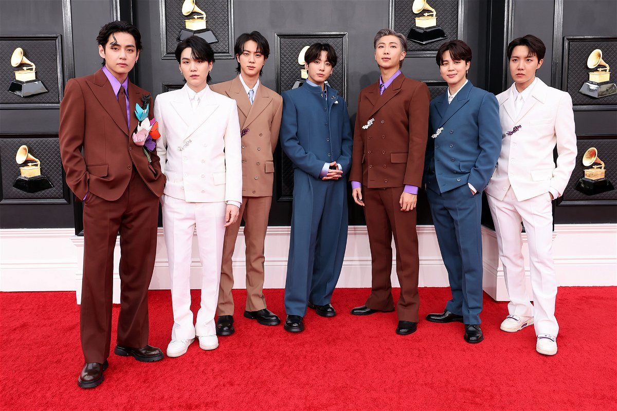 <i>Amy Sussman/Getty Images</i><br/>BTS attend the 64th Annual Grammy Awards in Las Vegas on April 3