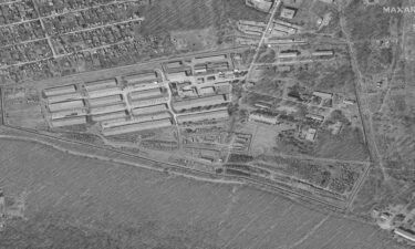A second Maxar satellite image shows the Arsenyev tank depot on April 21