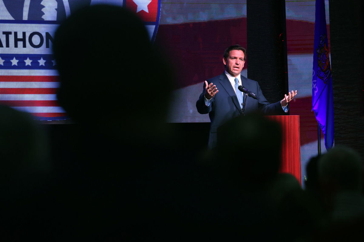 <i>Scott Olson/Getty Images</i><br/>Florida Gov. Ron DeSantis is seen here on May 6