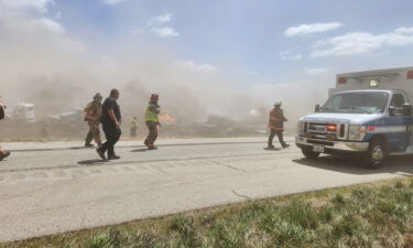 A scene from the multi-vehicle crash on Interstate 55 on Monday in Montgomery County