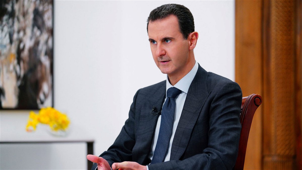 <i>SANA/Handout/AP</i><br/>Syrian President Bashar Assad speaks in Damascus