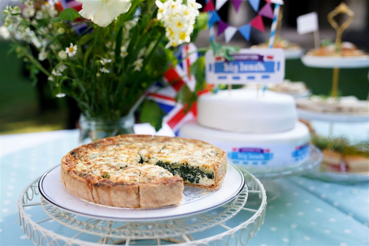 <i>James Manning/Press Association/AP</i><br/>Britons choosing to celebrate the coronation of King Charles III on Saturday with a typical supermarket quiche will find it costs 21% more than a year ago.